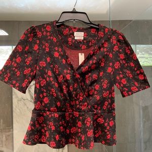 Meadow Rue by Anthropologie Faux Wrap Blouse